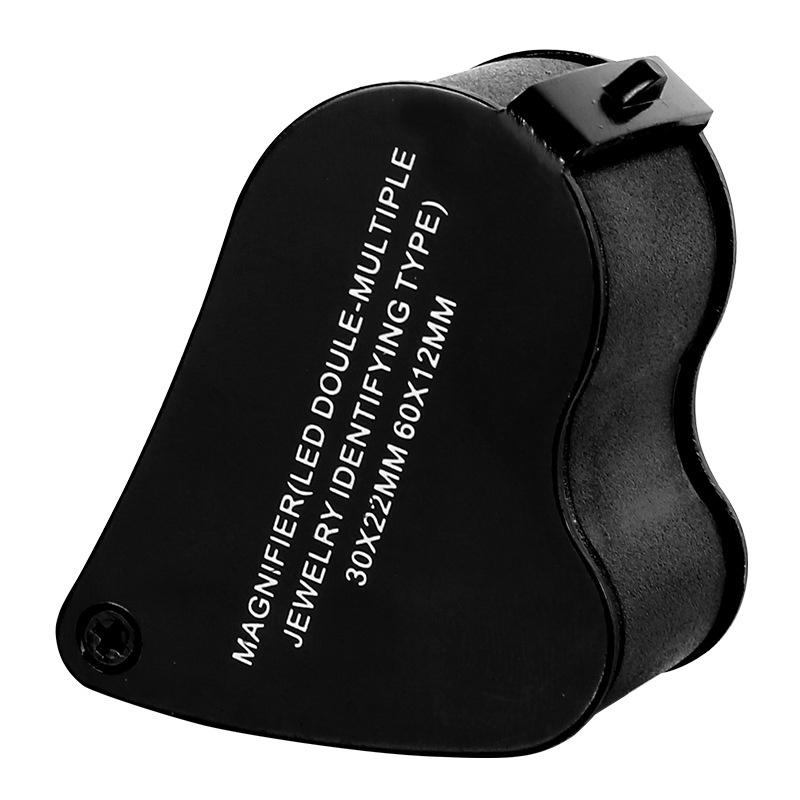 30X 60X Foldable Illuminated Loupe Magnifier For Jewelry Gems Coins Stamps With Bright Led Light Portable Jewelry Magnifier