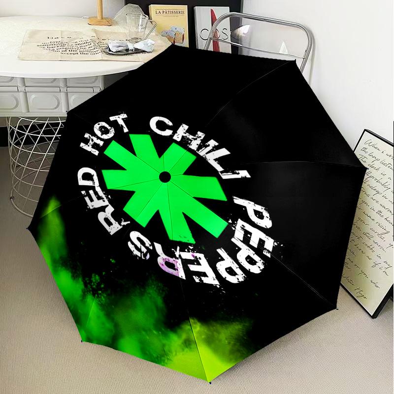 1PC Hot Chili Music Umbrella Folding Umbrella, Automatic Umbrella 8-Frame for Travel, Casual Lightweight Birthday Christmas gift