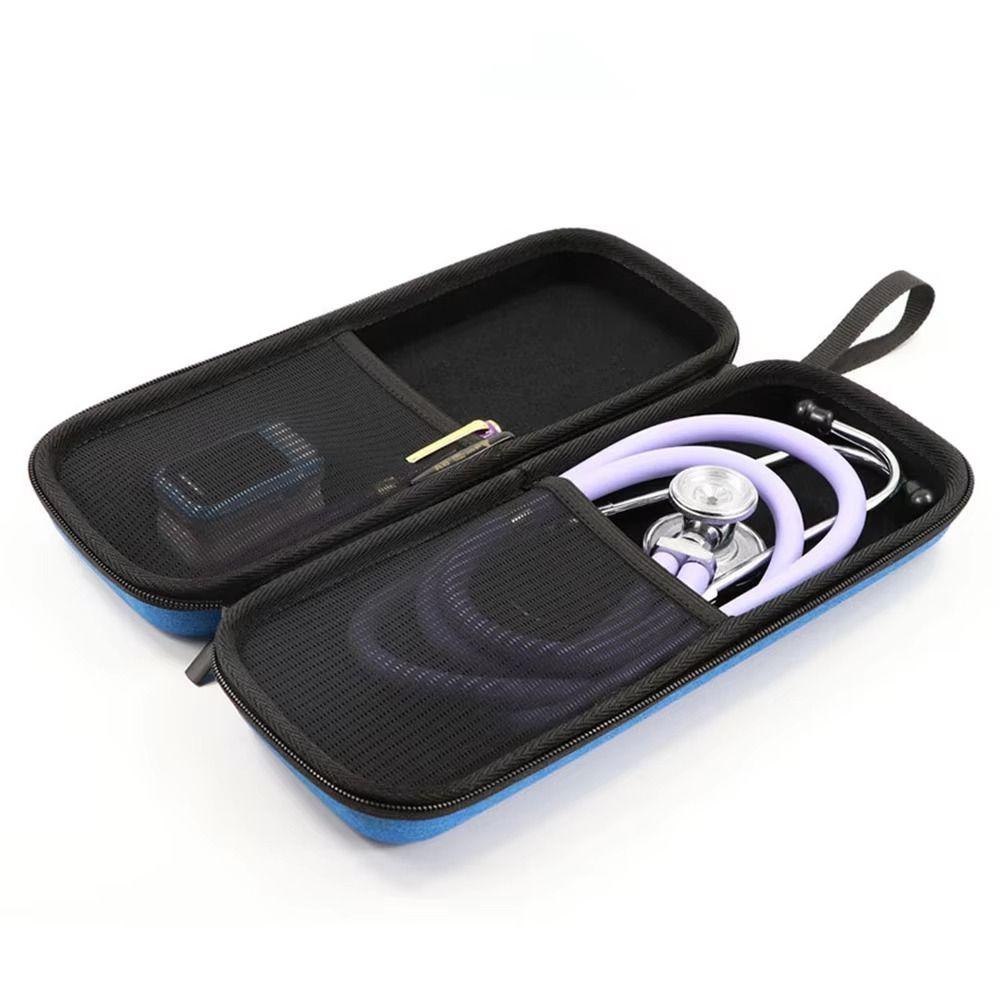 Multi-functional EVA Stethoscope Storage Bag Shockproof Hard Shell Portable Storage Box Mesh Pockets Zipper Emergency Bag Office
