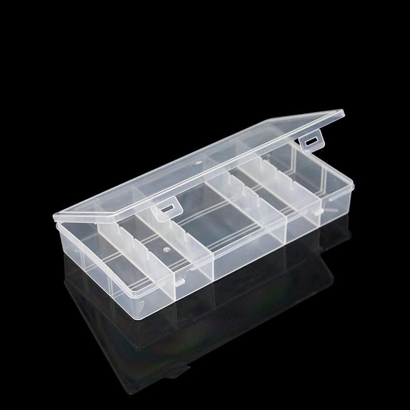1Pc 5-Compartment Plastic Storage Box Practical Toolbox Transparent Pp Box Jewelry Box Display And Storage Container