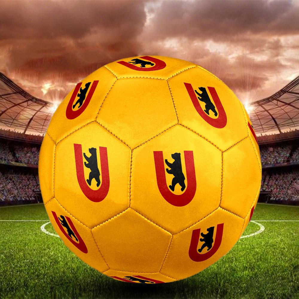 Union Berlin FC Size 5 Soccer Ball, Machine-Stitched PVC, Durable & High Bounce, All Ages Fit, fan merchandise, matches & outdoor use.