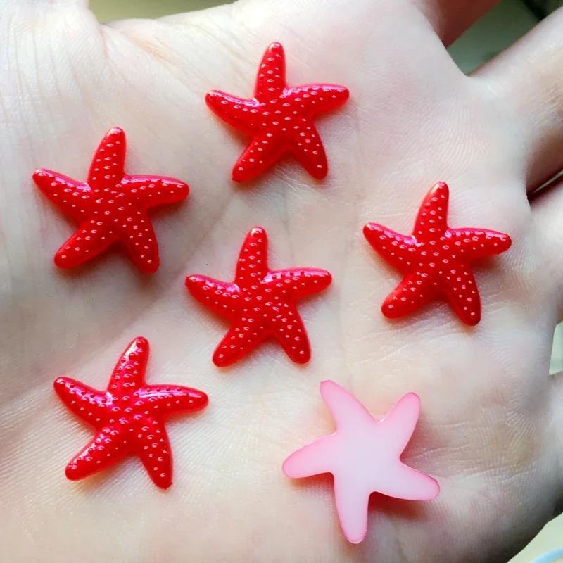 80pcs 18mm DIY Resin sky blue Flatback Starfish Star Mobile Phone Decoration wedding decoration A088