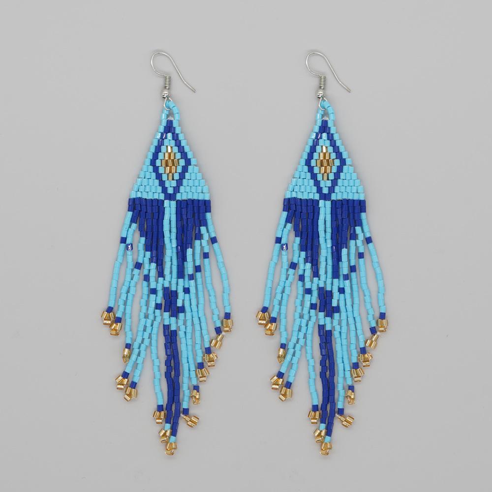 Bohemian Retro Hand-Woven Tassel Earrings