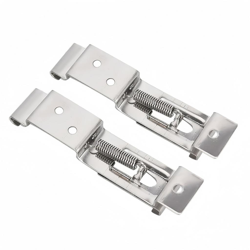 Stainless Steel Car License Plate Spring LoadedBracket Cars Frame Holder Clamps Trailer Number Plate Clips Rectangular