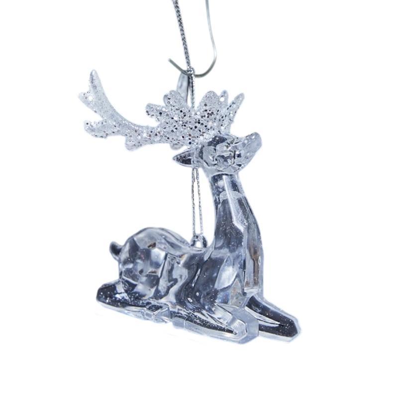 Shatterproof Acrylic Christmas Tree Decoration Glittering Snowflake Deer Butterfly Pendant Holiday Tree Hanging Ornament