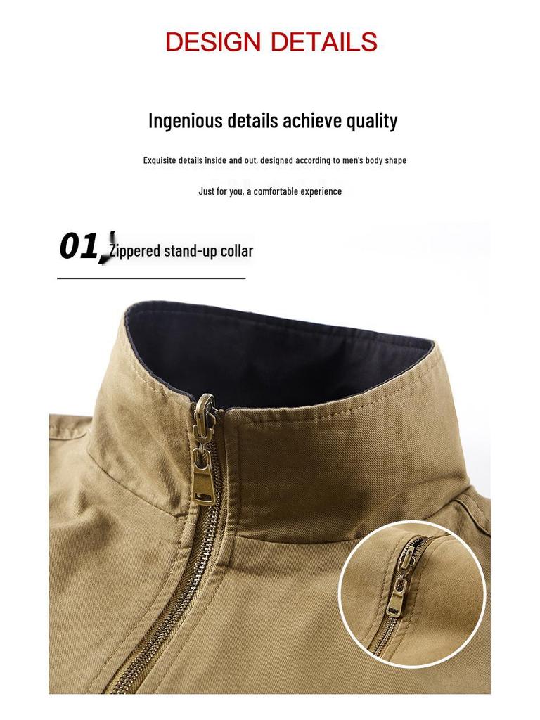 Reversible Men's Bomber Jacket - Spring/Autumn Fashion Casual Flight Suit