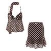 American Style Polka Dot V-Neck Camisole & High-Waisted Skirt Two-Piece Set
