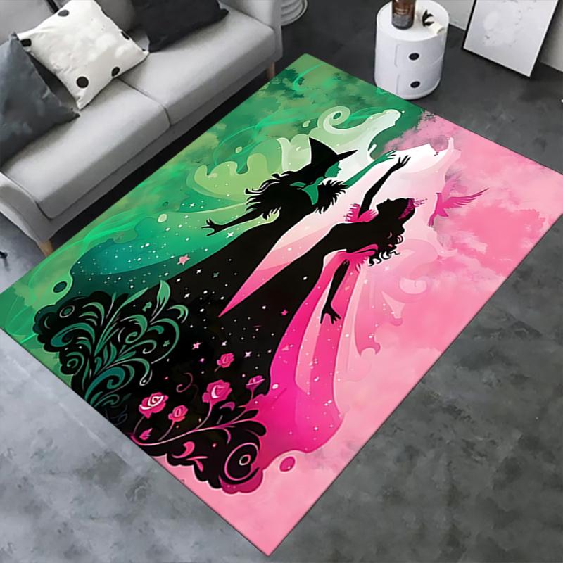 Fantasy Silhouettes Wicked and Princess Pattern Polyester Office Carpet Chair Mats, Home Decor Dormi