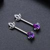 2 Stück Stahl Hängend Zirkon Brustwarzenpiercing Sexy Brustabdeckung für Damen Mode Seestern Mond Herz Schild Stange Hantel Brustwarzenring