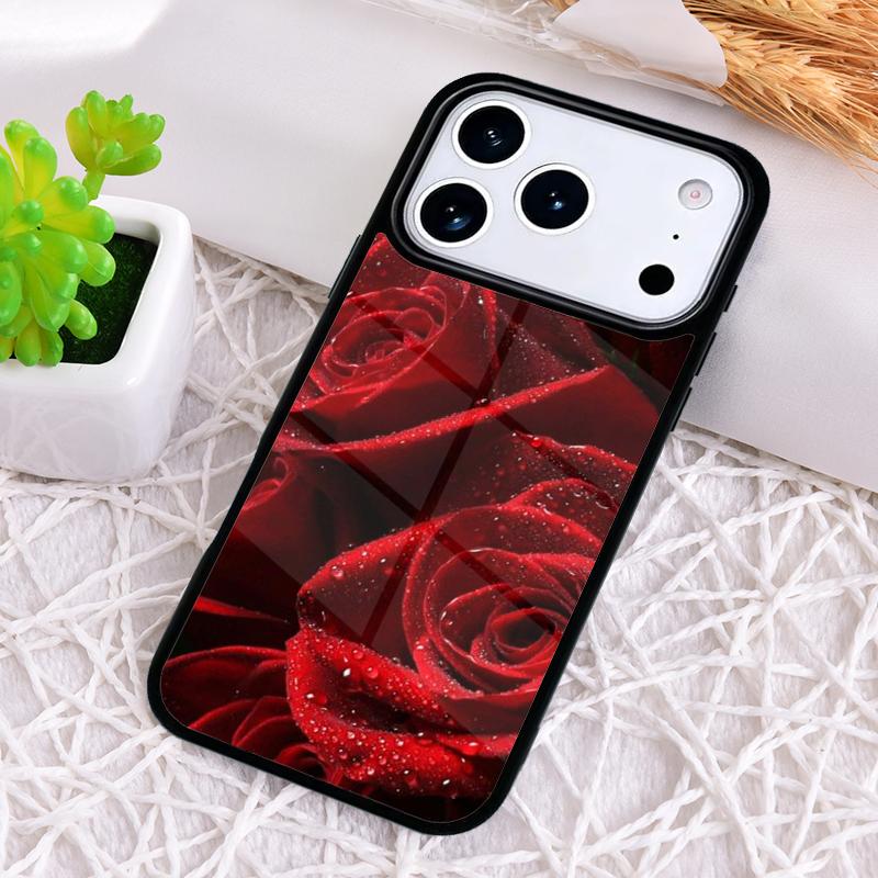 Red Rose Shockproof Phone Case for iPhone 17 Air 16e 15 11 12 14 13 Pro Max Cover Coque