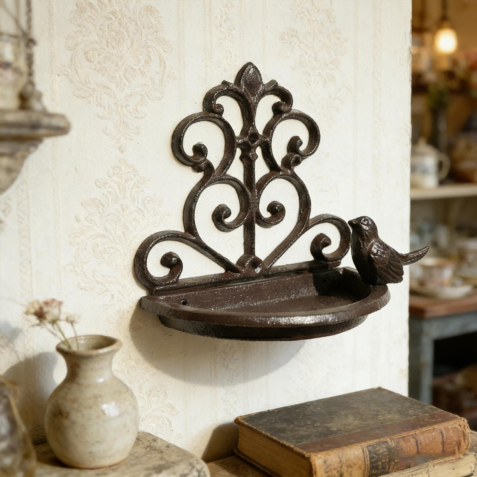 

Wall Mounted Bird Feeder Feeding Tray Vintage Style Garden Decoration Decorative Creative Easy