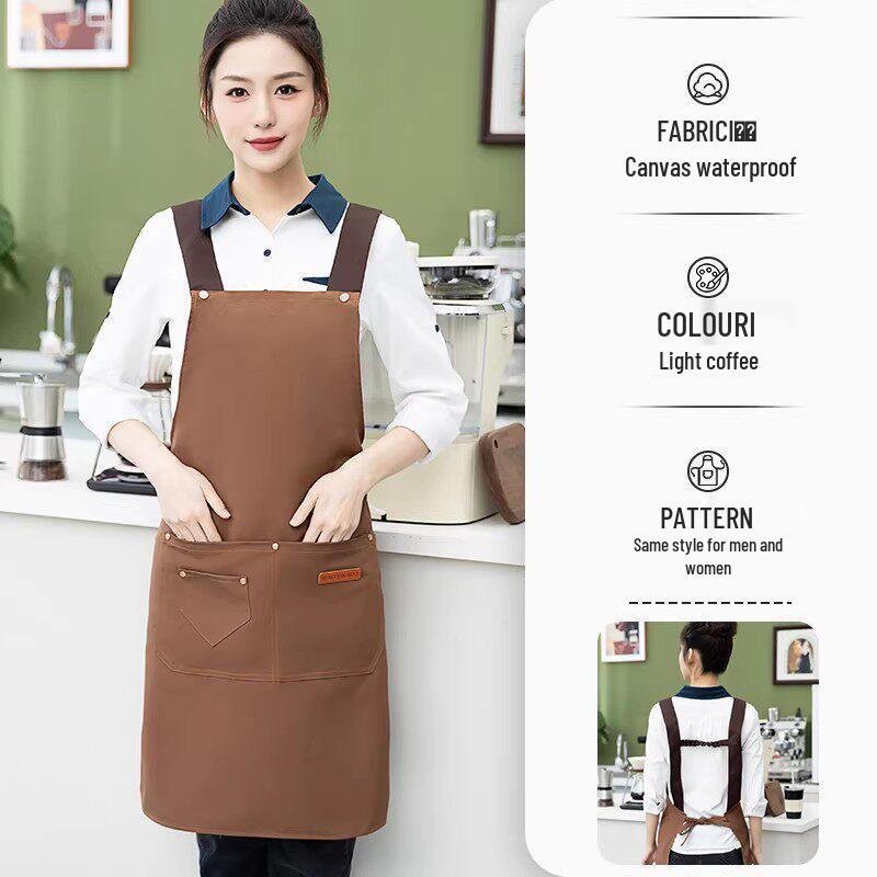 Custom Logo Waterproof Waist Apron for Milk Tea, Hot Pot, and Coffee Shop Staff