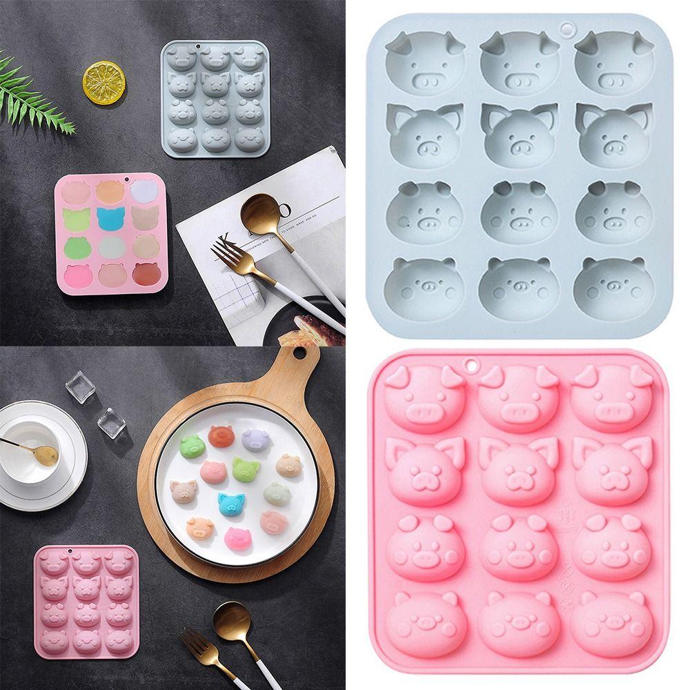 

Handmade Soap Mould Baking Tool 12 Cavities Pig Silicone Mold Chocolate Cake Mold Baking Pan