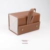 Leather Folding Multi Compartment Glasses Case With Soft Interior For Travel Storage