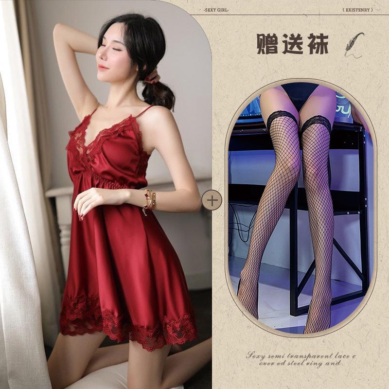 New erotic underwear, women's lace sexy underwear embroidery, breast-exposed temptation set