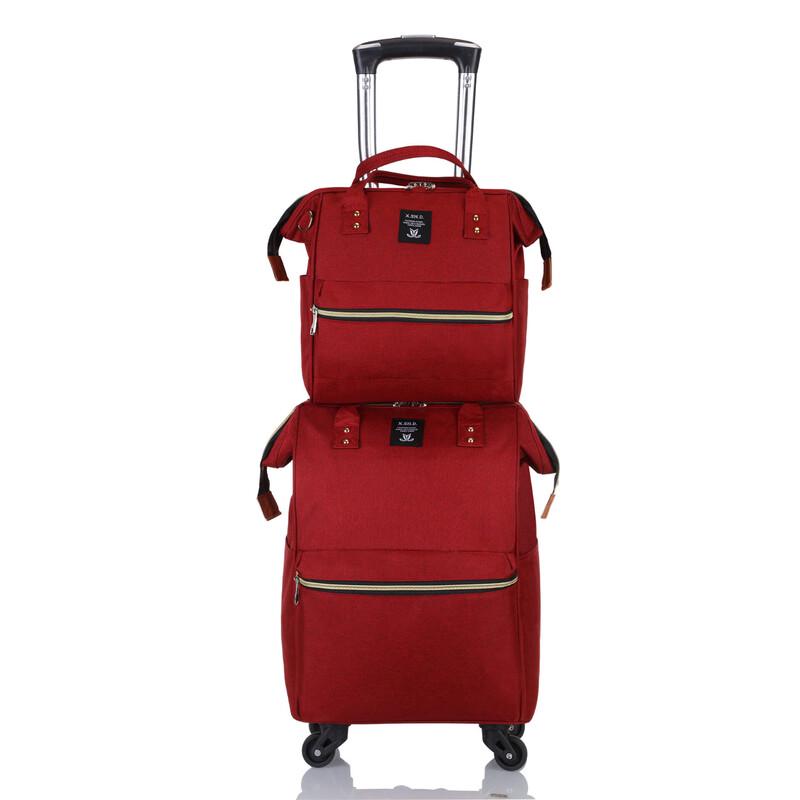 Unisex Rolling Luggage & Backpack Set
