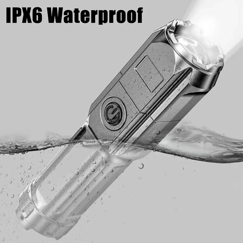 200000LM Powerful LED Flashlight USB Charging Tactical Flash Light Variable Focus Long Range Torch Outdoor Waterproof Flashlight