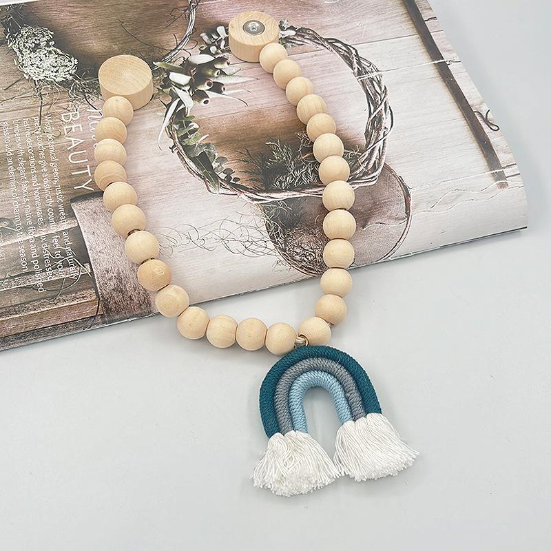 Fashionable Cartoon Rainbow Flow Rosewood Bead Curtain Magnetic Buckle Home Curtain Magnetic Binding Strap Binding Rope