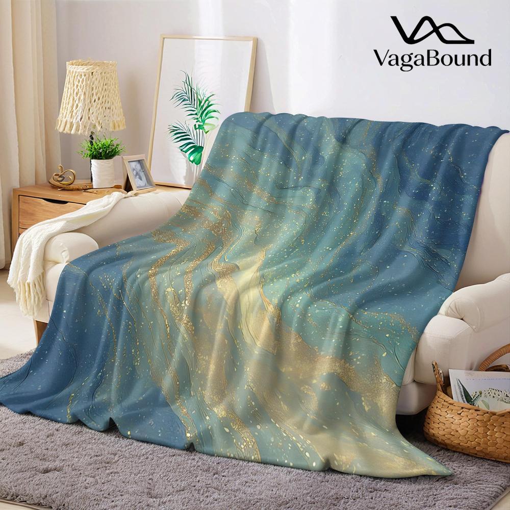 Türkis Gold Marmor Flanell Decke Warm Weich Halloween Weihnachten Sofa Warm Gemütlich Dekorative Deko Geschenk für Alle Jahreszeiten