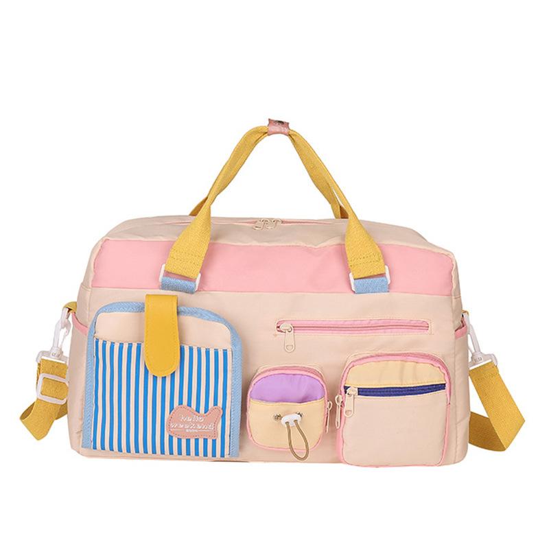 Children's fun large-capacity warm-toned portable travel bag dry and wet separation personalized fitness bag can be set with tie rod