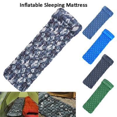 Outdoor Sleeping Pad Camping Inflatable Mattress with Pillows Travel Mat Folding Bed Ultralight Air Cushion Hiking Trekking.