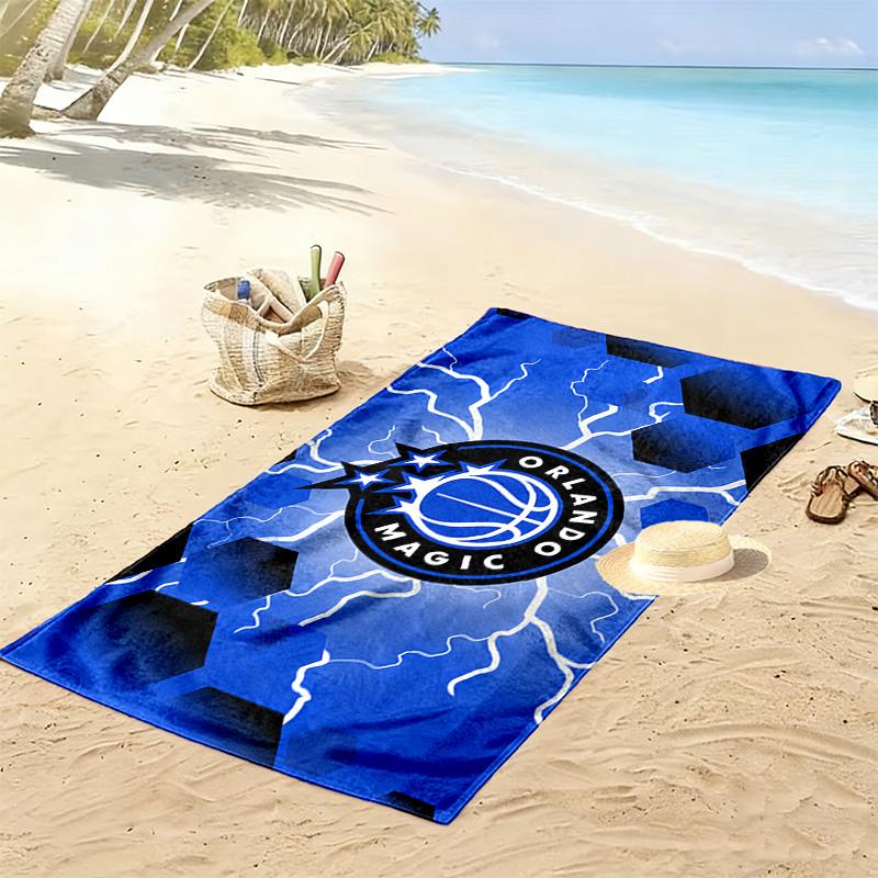 Orlando Magic Logo Print Beach Towel, Large Soft Quick Dry Towel for Beach Camping Swimming