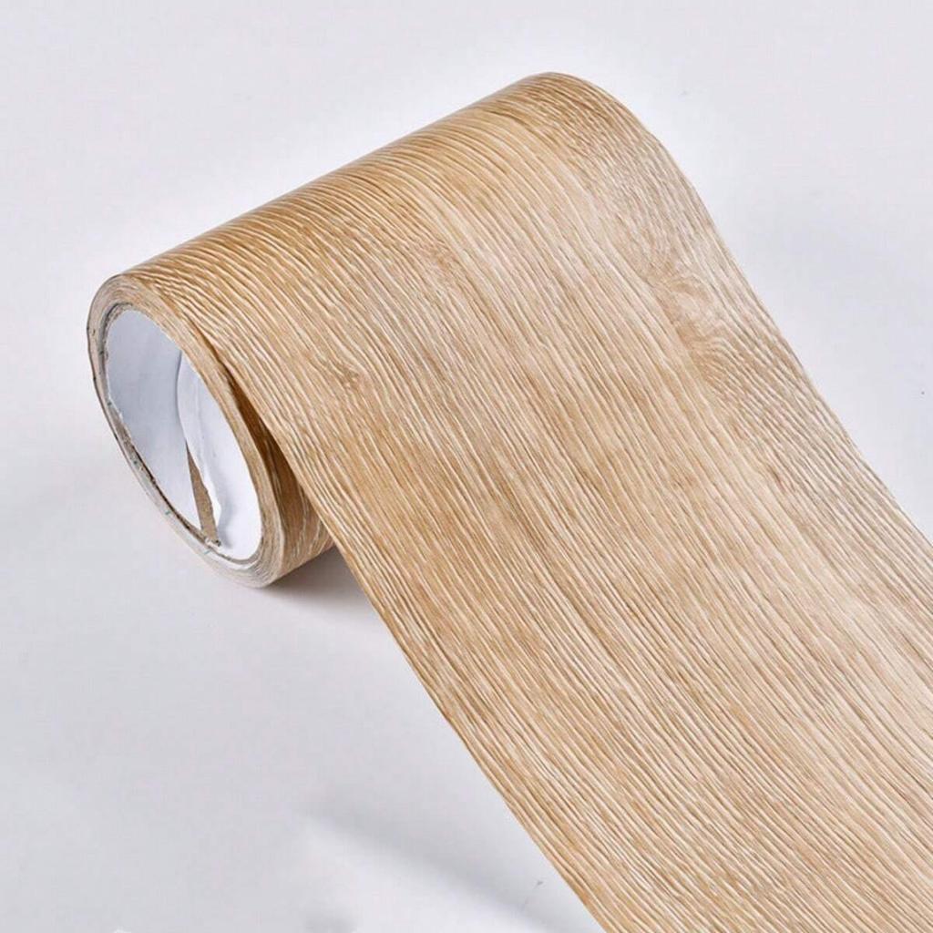 1 Roll 8cmx5m Self-Adhesive Wood Grain PVC Door Frame Repair Sticker - Easy Install Skirting Board & Wall Decor Trim, Perfect fo