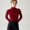 Women's Slim-Fit High-Neck Cashmere Sweater: Seamless, Solid Color, Figure-Flattering Knit.