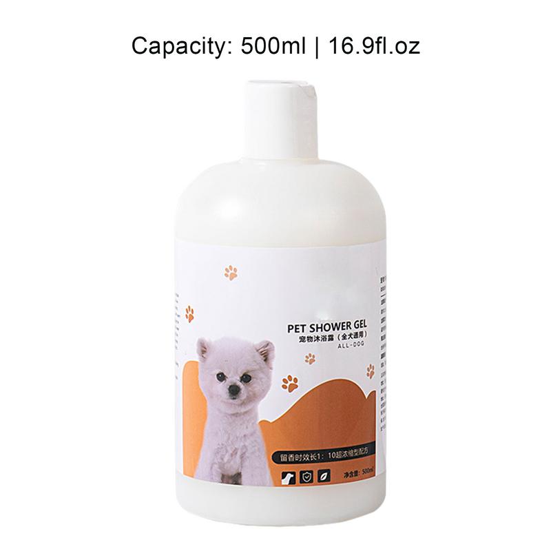 Hundeshampoo 500ml Katzenshampoo Feuchtigkeitsspender Sicheres Haustier-Duschgel Mildes Natürliches Haustiershampoo Badeflüssigkeit für Katzen Riechend