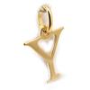 Les Trésors De Lily [K3673] - Gold Plated Pendant 'Letter Y' Gold - 12x12 Mm
