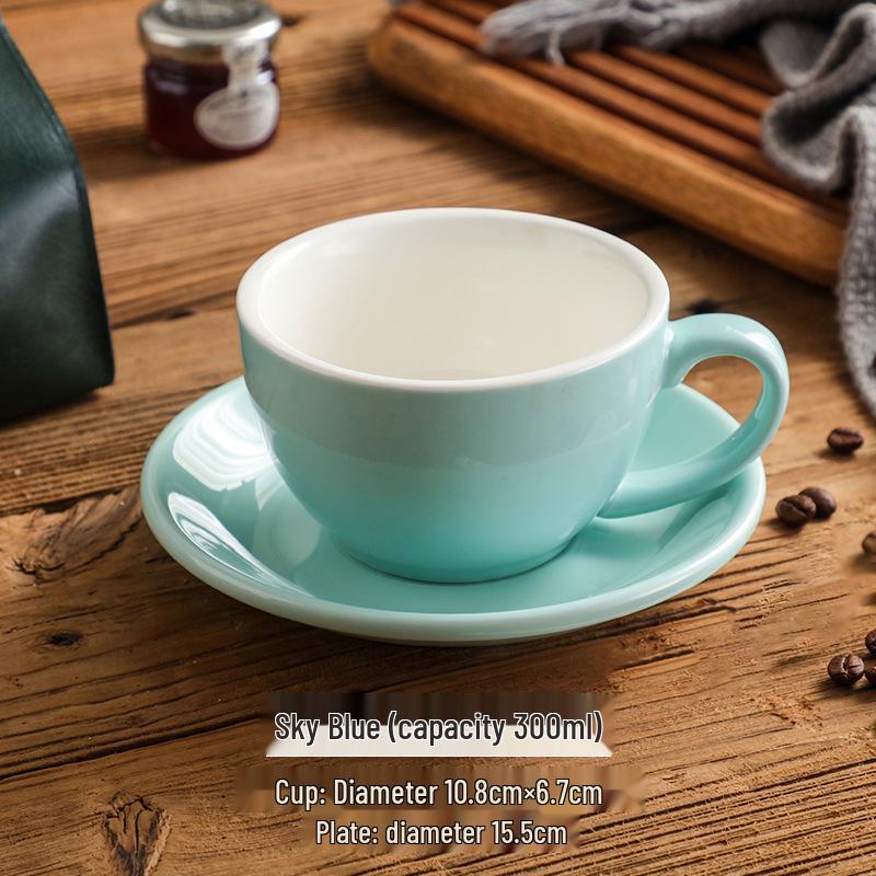 

Большой керамический набор чашек для капучино и латте 300 мл - Дизайн Яичный цветок 300ml