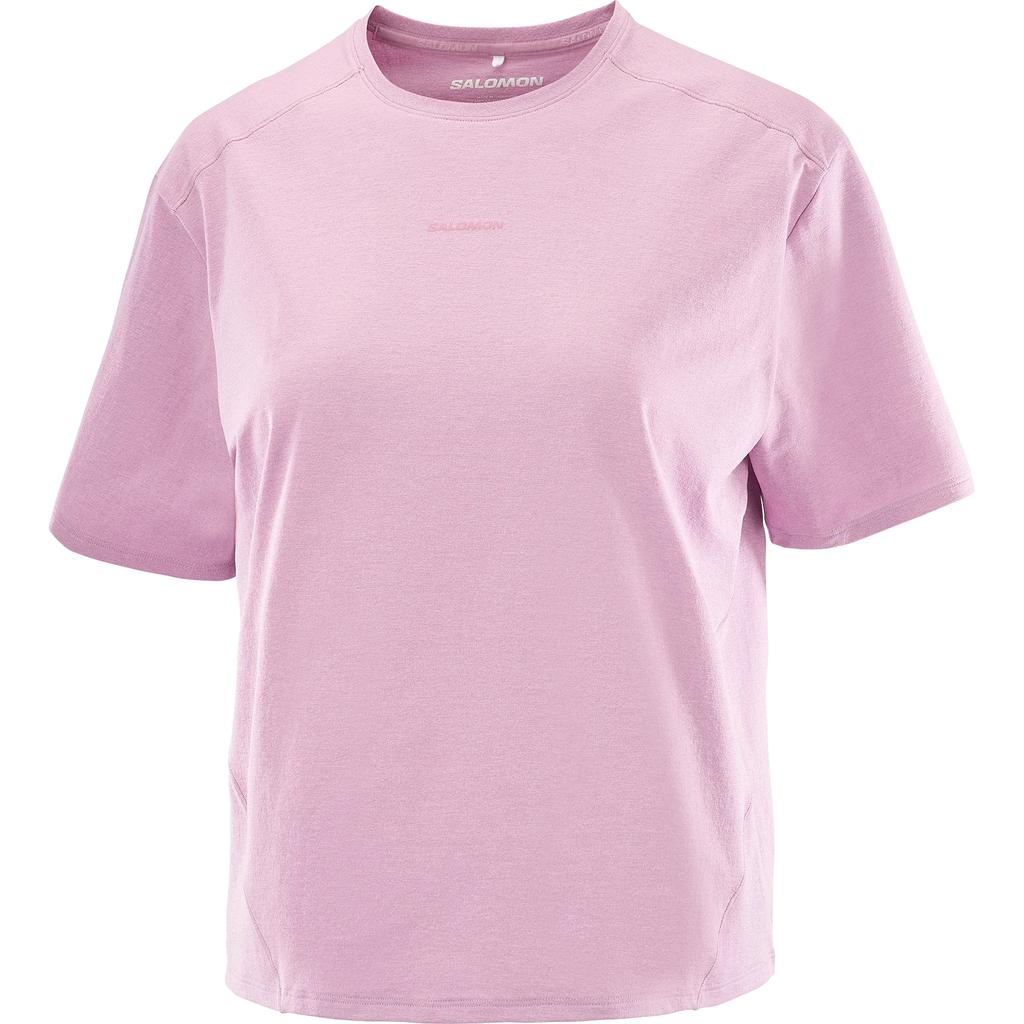 Salomon Trackline Soft Round Neck Solid Color Short Sleeve T-Shirt Women tops LC2869600