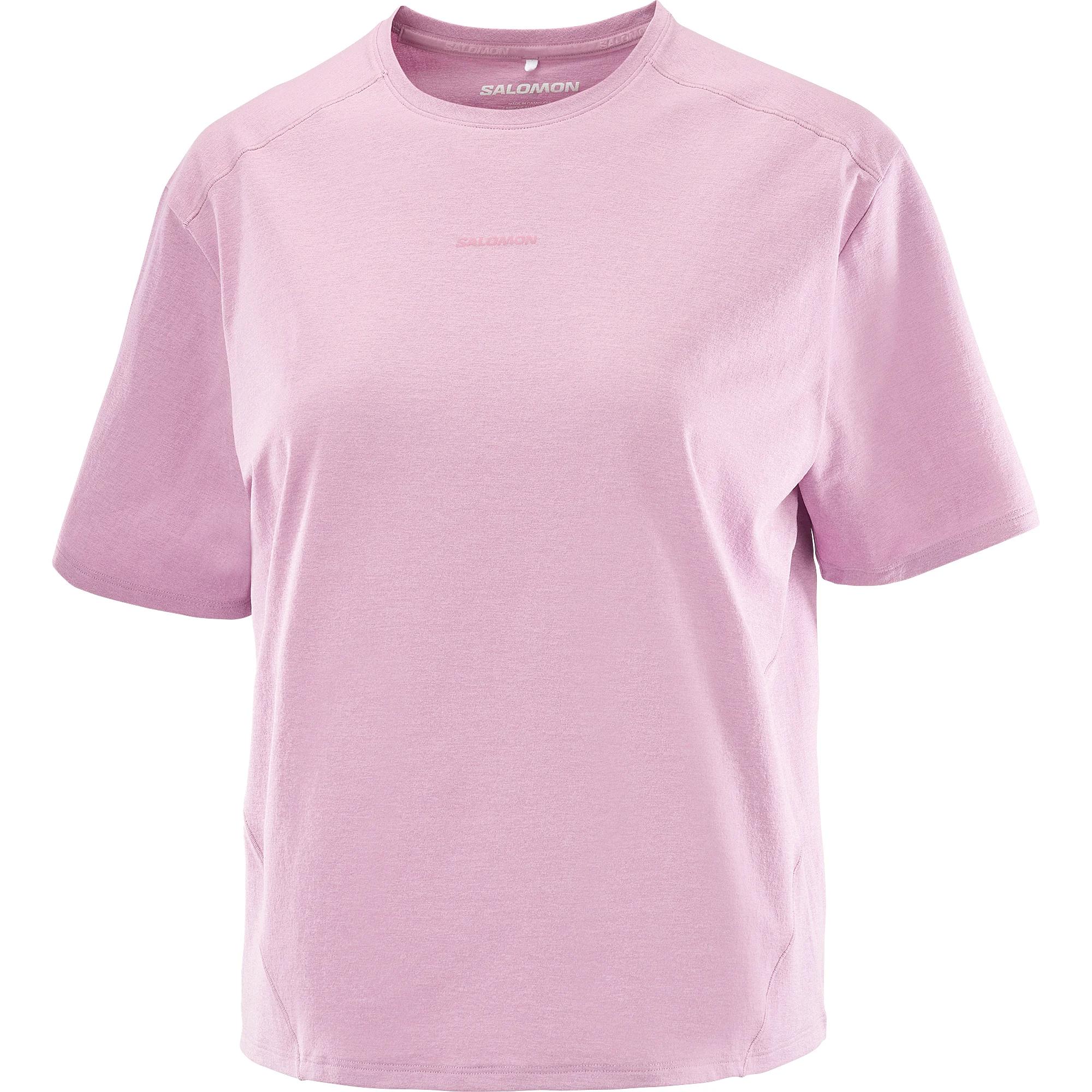 Salomon Trackline Soft Round Neck Solid Color Short Sleeve T-Shirt Women Tops C28696 S