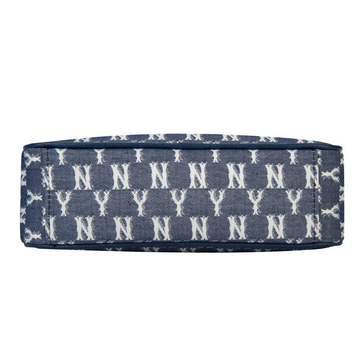 MLB Monogram Series NY Yankees Retro All Over Print Jacquard Detachable Polyester Shoulder Bag Unisex Shoulder Bag Denim-Blue 32BGDC011-50N