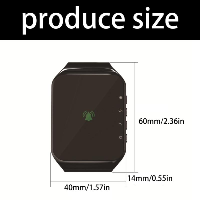 Wireless Emergency Call Wristband For Elderly Patients Restaurant Calling Pager Watch Receiver with LED Display