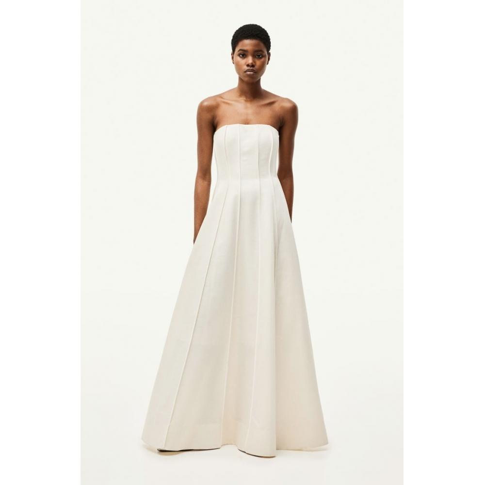 

Платье без бретелек HM кремового цвета