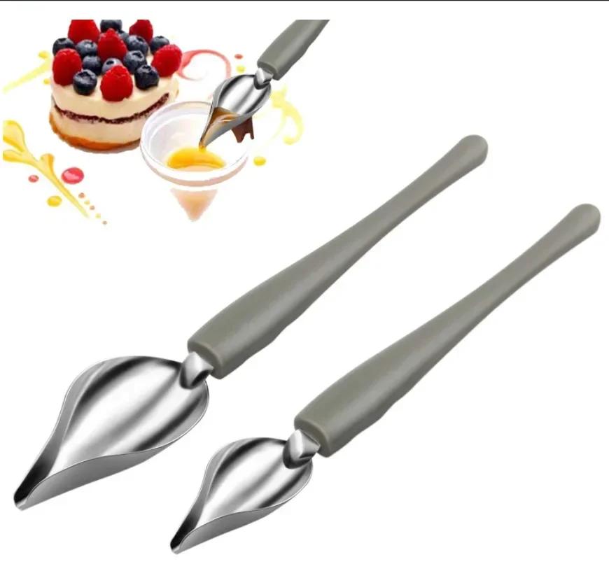 Chef Decoration Spoon Decorate Sushi Food Draw Tool Design Sauce Dressing Plate Dessert Bakeware Cake Gastronomy Coffee Spoon