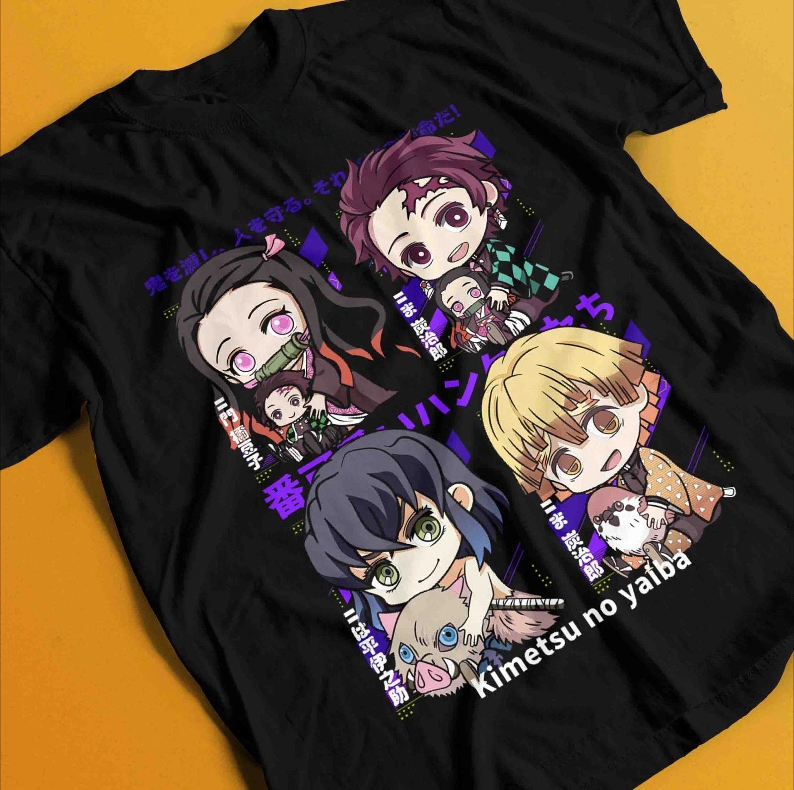 

Demon Slayer Shirt Tanjiro Tshirt Zenitsu TShirt Muzan Doma Tee Inosuke Nezuko Summer Unisexs and Womens Breathable Tshirt Top S