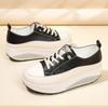35-41 Women's Leather Lace-up Platform Rocker Shoes Wedge shoes Casual Shoes