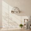 Wall Shelf with Hooks Entryway Coat Rack Distressed Wall-Mounted