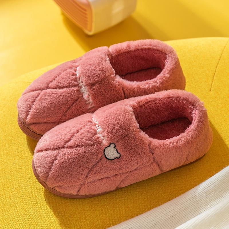 Cotton Slippers Down Couple Autumn and Winter Bag Heel Cotton Slippers Indoor Cotton Shoes Home Use Thickened Warm