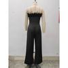 Damen Sommer Jumpsuit mit tiefem Ausschnitt und einer Schulter, rückenfrei, sexy