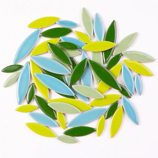 454g Petal Ceramic Mosaic Tiles for Crafts Art, Water Drop Flower Tiles Irregular Ceramic Tiles Bulk, 0.4 Inch Square Glazed Porcelain for DIY Mosaic