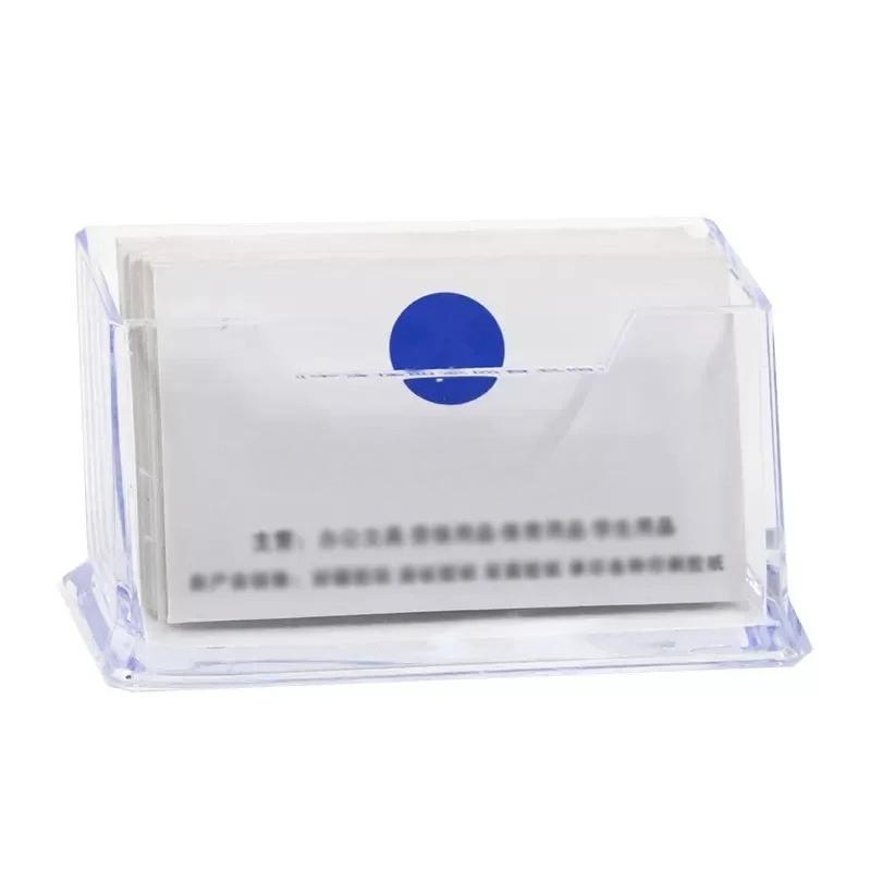 Transparent Business Card Holder Acrylic Display Stand Box Desk Storage Shelf Plastic Desktop Place Card Holder Office Supplies