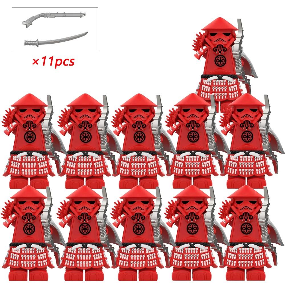 Samurai Warrior Building Block Figure 11 Pieces Safe Non-Toxic ABS Material Compatible with Mainstream Building Blocks Exquisite Armor