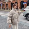 Winter cotton-padded clothes Women's short short short men's new down cotton student stand-up collar cotton-padded jacket Bread jacket