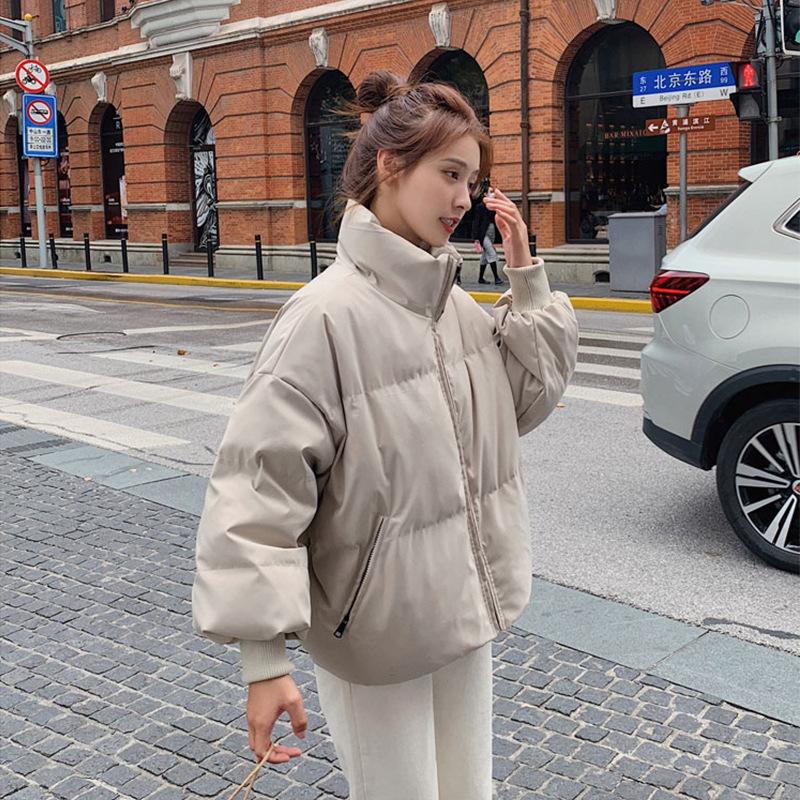 Winter cotton-padded clothes Women's short short short men's new down cotton student stand-up collar cotton-padded jacket Bread jacket