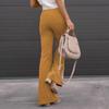 2023 jesienne sztruksowe luźne jednokolorowe spodnie typu casual damskie zimowe spodnie z wysokim stanem damskie spodnie rozkloszowane Streetwear Pantalon 29547