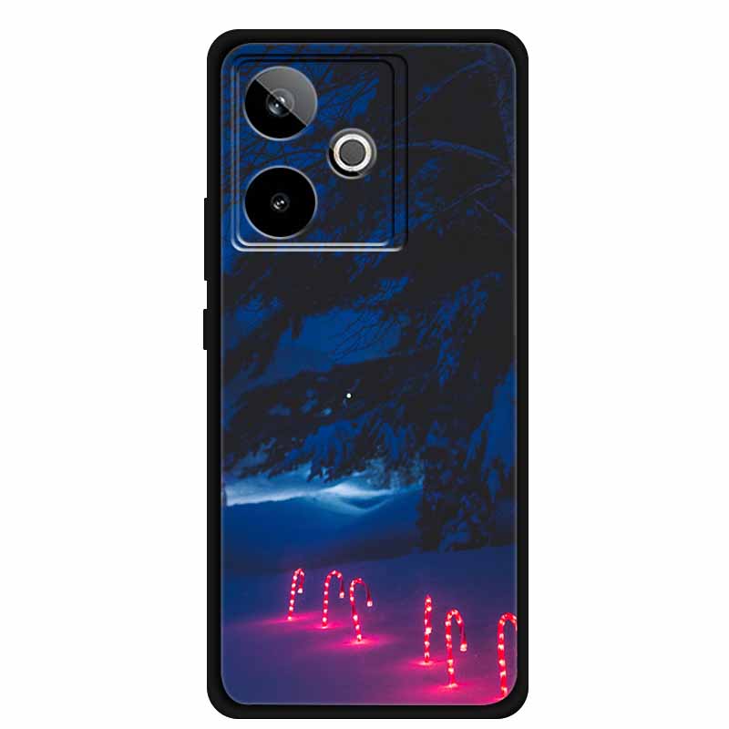 Christmas Cover For Realme GT7 GT 7 7T Case Black Silicone Cases for Realme GT 7T Cartoon Santa Claus Christmas Tree Back Cover