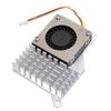 For RasPi 5 Active Cooler 4 Pin Connector Steady Running Aluminum Alloy Active Cooling Fan Silver